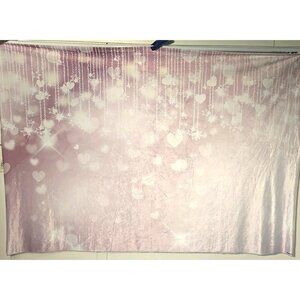 Kate Backdrop Bokeh Pink Sparkle Hearts Stars Wrinkle Free Photography 5' x 7'